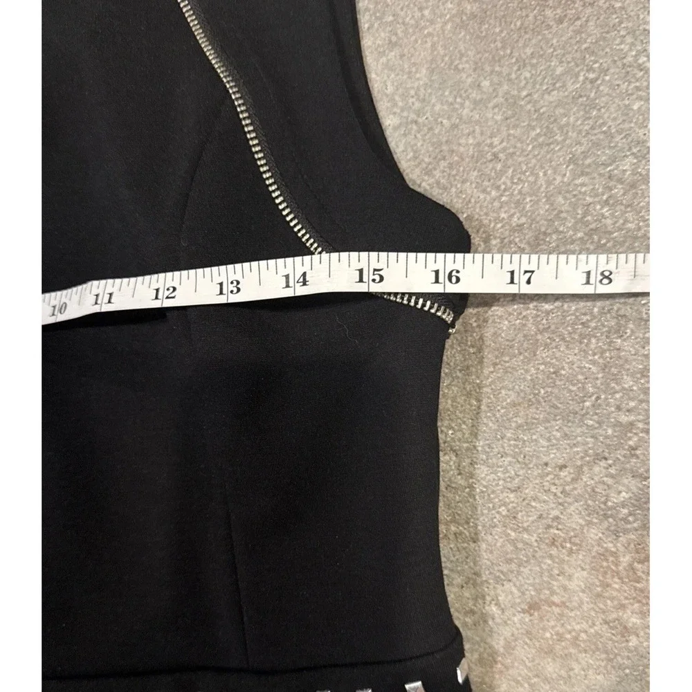 Michael Kors Womens Black Dress Medium Evening Work Studs Zippers‎ Sleeveless